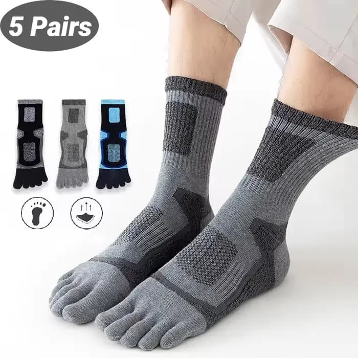 5 paires de chaussettes courtes de sport en coton pour homme, épaisses, à compression, en maille, durables, pour le fitness, le vélo, la course, le basketball, les activités de plein air et les voyage