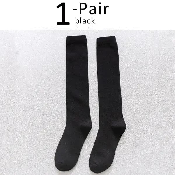 Chaussettes longues pour hommes de marque, décontractées, en coton peigné, classiques, unies, pour affaires, cadeau de fête ou de mariage, confortables, noires, Sokken
