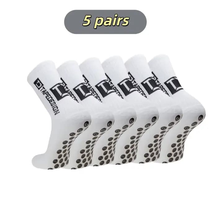 5 paires/lot nouvelles chaussettes de Football mi-mollet antidérapant Football Sport cyclisme Sport
