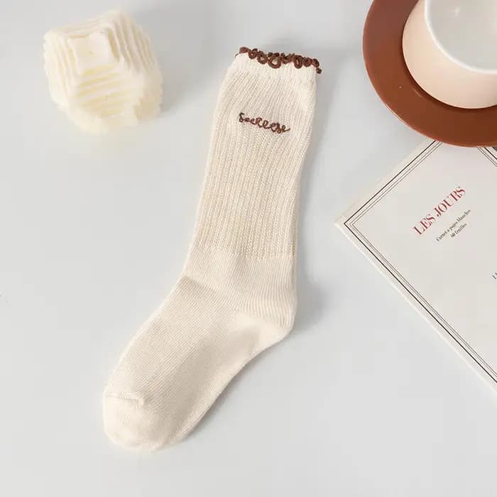 Chaussettes pour femmes printemps-été, fines et respirantes, mi-mollet, à motif vague, style jeune fille, absorbant la transpiration, vente en gros