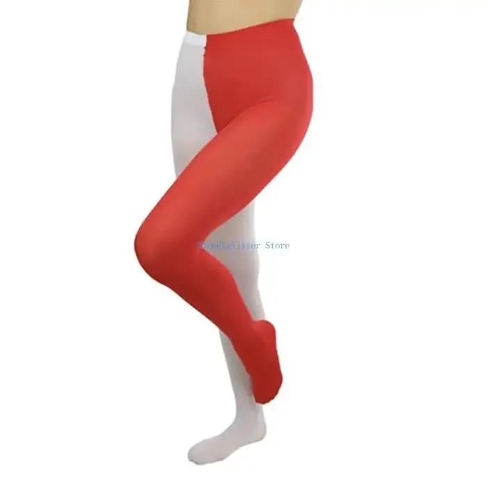 Collants longs bicolores pour femmes, bonneterie Opaque, respirante, décontractée, taille haute, pieds élastiques, Costumes