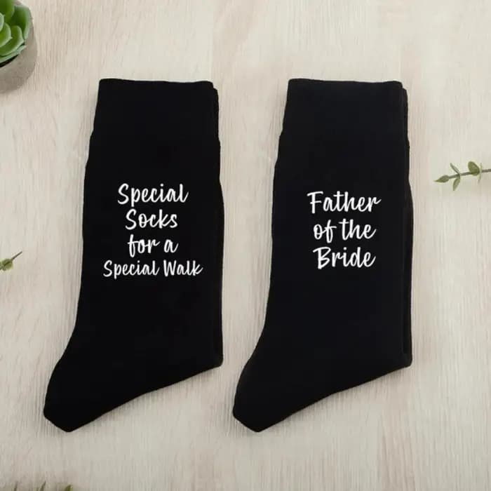 Chaussettes spéciales chaussettes de fête de mariage cadeau père de la mariée fournitures de décoration de jour de mariage cadeaux chaussettes noires père de la mariée