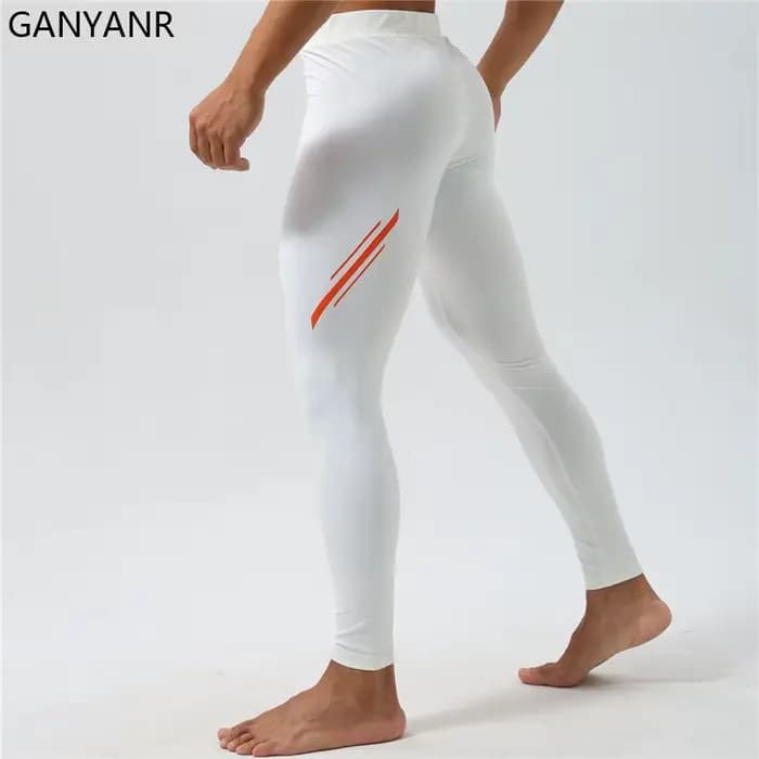 GANYANR-Leggings de compression pour homme, collant de course, de fitness, d'entraînement, thermique, pour temps froid, hiver, pantalon de sport, athlétique, long