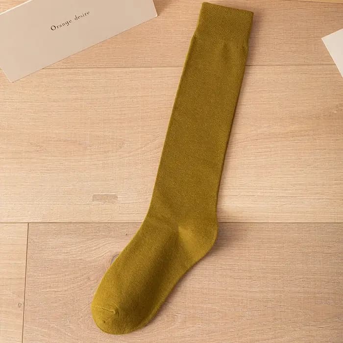 Chaussettes hautes en coton pour femmes, chaussettes de mollet décontractées pour femmes, noir, blanc, solide, sexy, mode japonaise, hiver