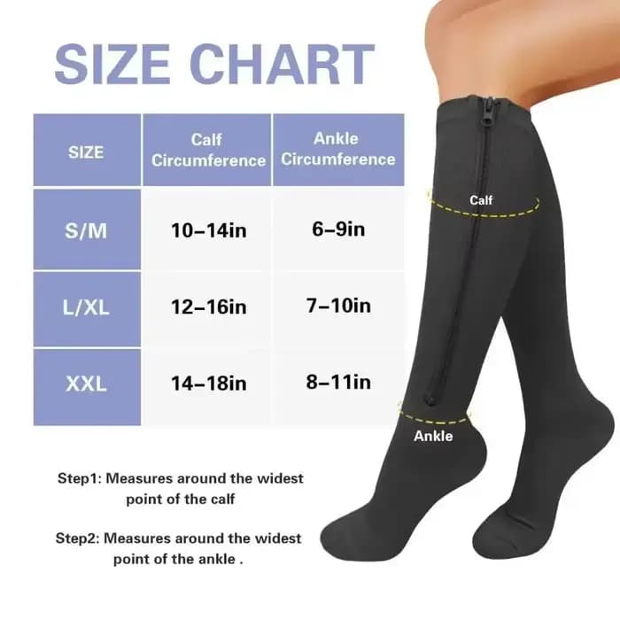 1 paire de chaussettes de Compression à fermeture éclair pour femmes et hommes, soulagement de la douleur, bas extensibles, chaussettes de sport à Compression, Support de Yoga