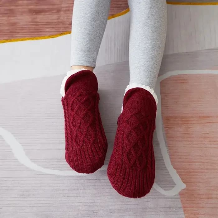 Chaussettes pantoufles d'hiver avec pinces pour hommes et femmes – Chaudes
