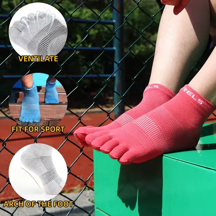 COOLMAX 5 orteils chaussettes évacuant l'humidité résistant aux chocs chaussettes de course pour Marathon séchage rapide respirant Blister prévention orteil chaussettes