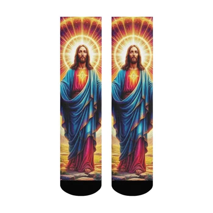 Jésus le sauveur mythologie Art chaussettes pour hommes confortable chaud rétro mode