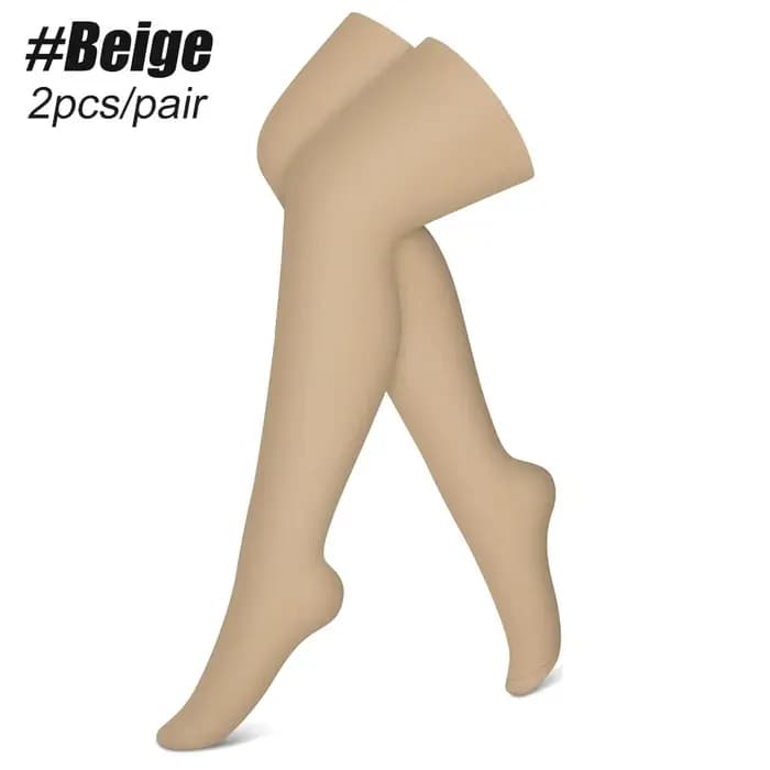 1 paire de chaussettes de compression sportives à hauteur de cuisse pour la course à pied