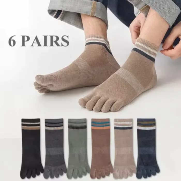 6 paires de chaussettes à cinq doigts pour hommes