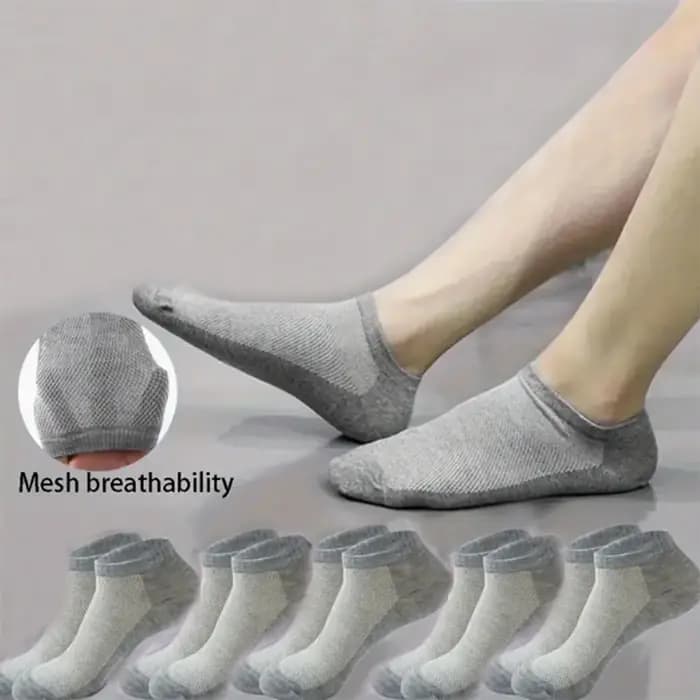 5/10 paires femmes été maille cheville athlétique chaussettes de course noir & blanc & gris mince coupe basse