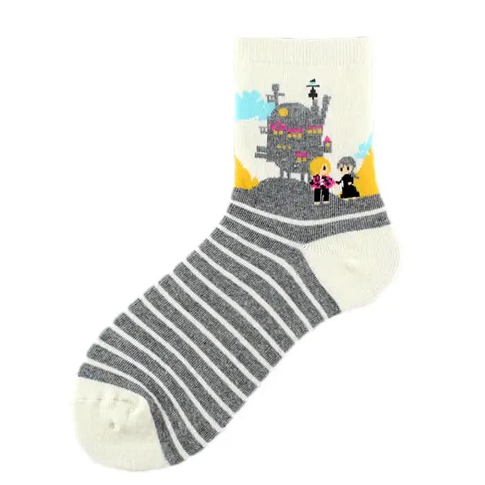 Style coréen mignon drôle chaussettes femmes Totoro avocat Pizza bière Sushi planète heureux Kawaii