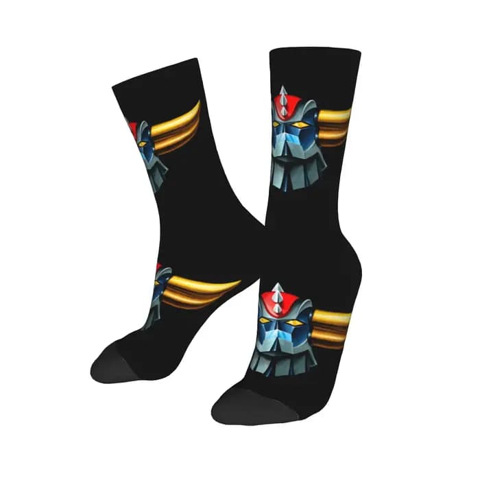 Custom Ufo Robot Logo Dress Socks for Men Women Warm Fashion Novelty Goldorak G-Grendizeres Mazinger Z Crew