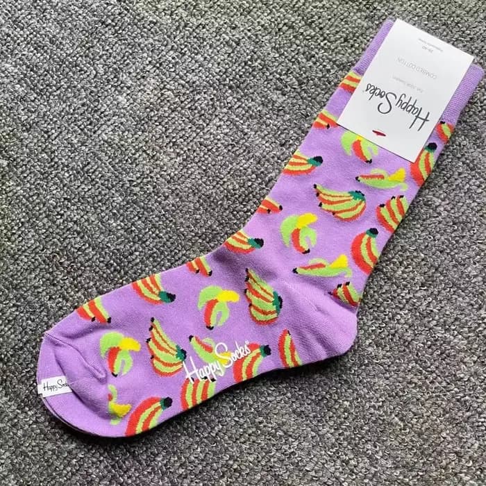 Happy-Chaussettes de sport en coton pour hommes et femmes