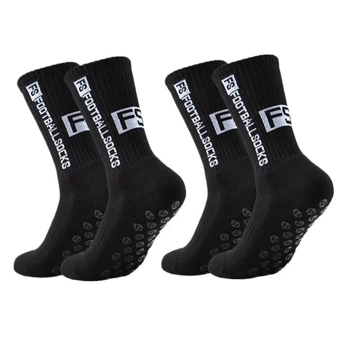 2 paires de chaussettes de football et de rugby unisexes pour hommes et femmes, antidérapantes, respirantes, résistantes aux chocs, pour l'exercice athlétique