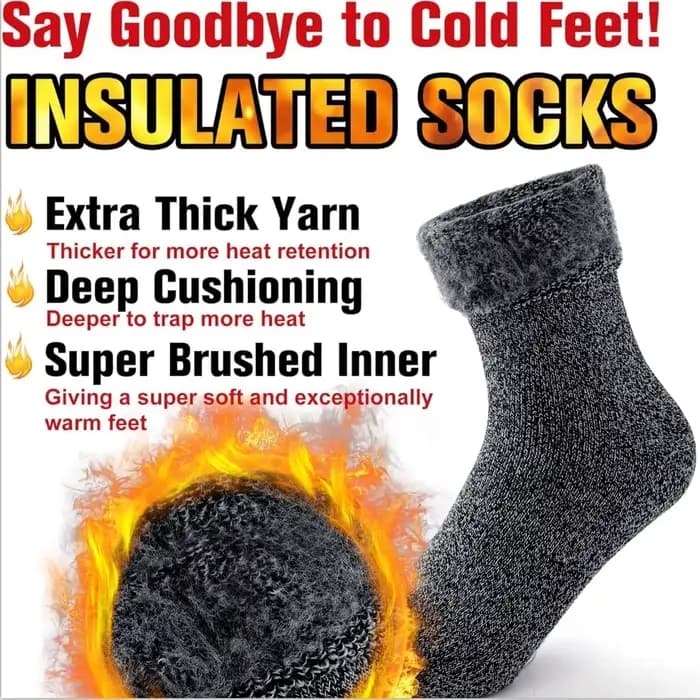 2 paires de chaussettes thermiques d'hiver pour hommes et femmes