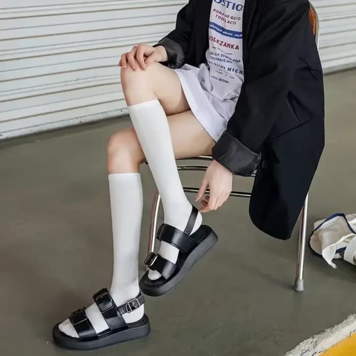 Chaussettes hautes décontractées en coton pour femmes