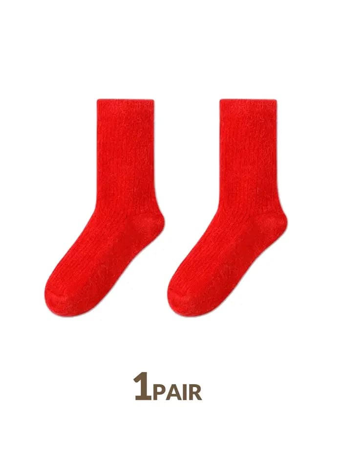1 paire de chaussettes en cachemire épaisses et chaudes