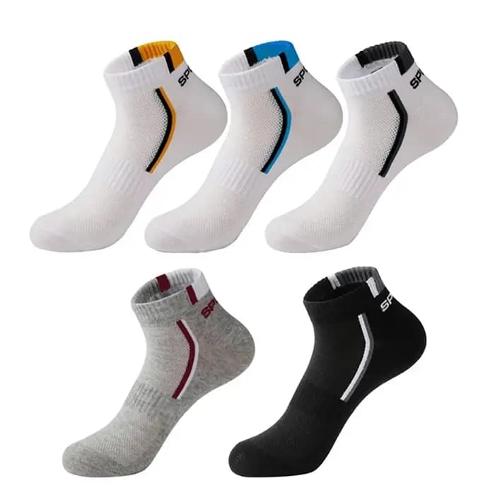 5 paires de chaussettes de sport en coton pour hommes