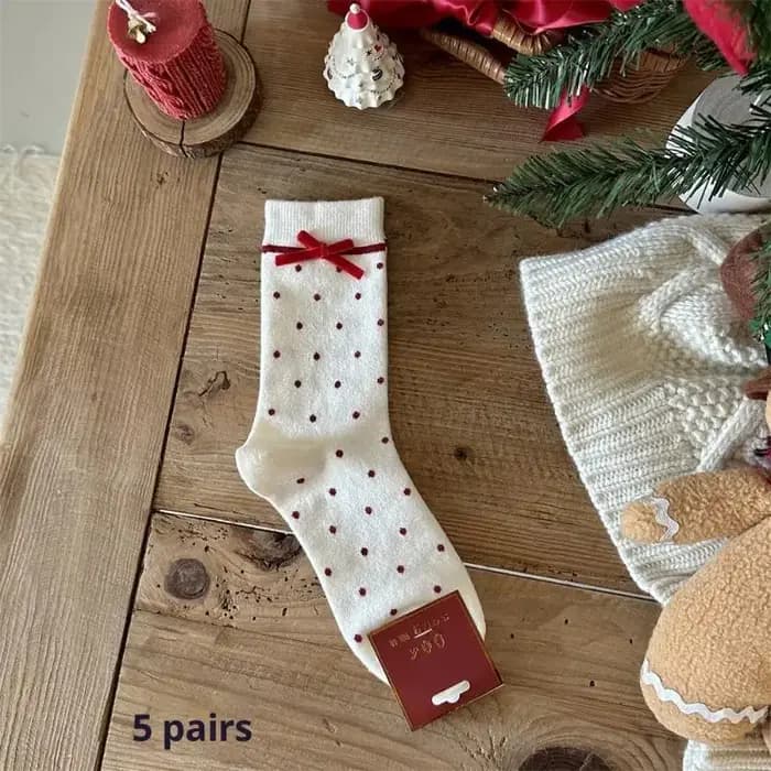 5 paires de chaussettes de noël pour femmes