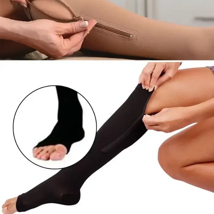 Chaussettes de Compression à fermeture éclair pour femmes et hommes