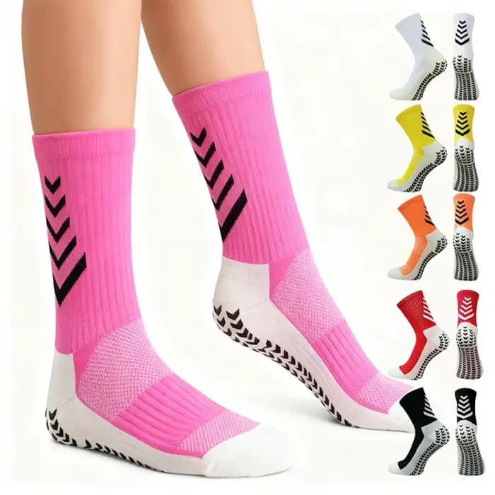 1 paire de chaussettes de football antidérapantes