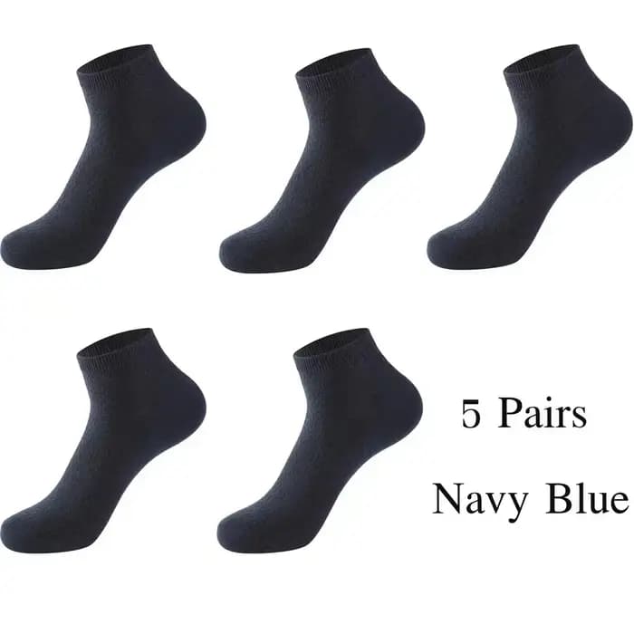 5 paires/chaussettes en tissu de bambou pour hommes chaussettes décontractées en Fiber de bambou de haute qualité respirant antibactérien déodorant chaussettes de cheville pour hommesEU45