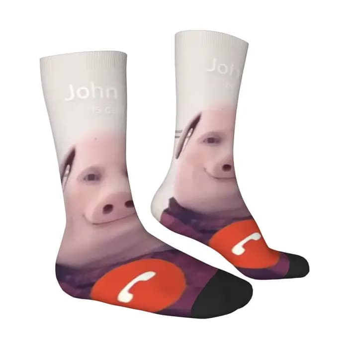 Chaussettes pour hommes John Pig, chaussettes amusantes et originales, respirantes, douces pour la peau, antidérapantes, chaussettes de sport, cadeaux de fête originaux