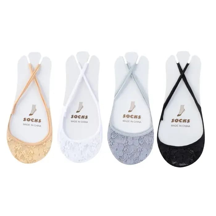 Chaussettes Bateau Transparentes en Dentelle pour Femme