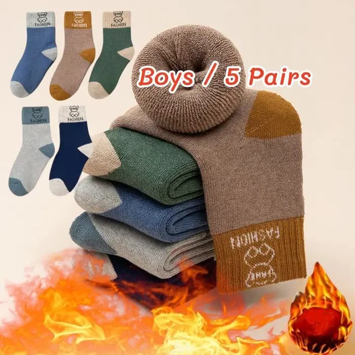 Lot de 5 paires de chaussettes d'hiver pour enfants