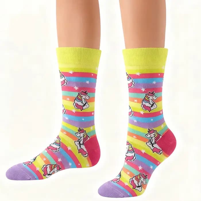 3 paires de chaussettes pour femmes de la série licorne