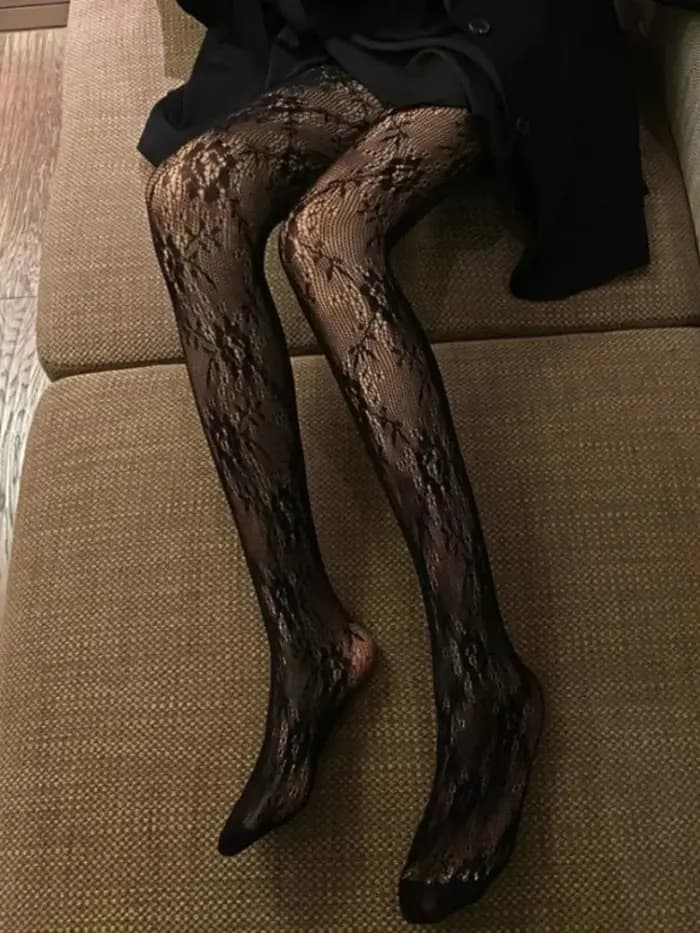 Tossy – collants en dentelle blanche pour femmes