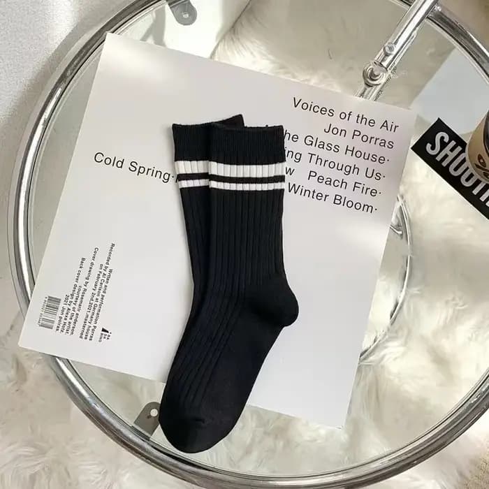 Socks Women Autumn Spring Winter Korea Style Harajuku Street Sport Cotton Stripes Casual Skateboard