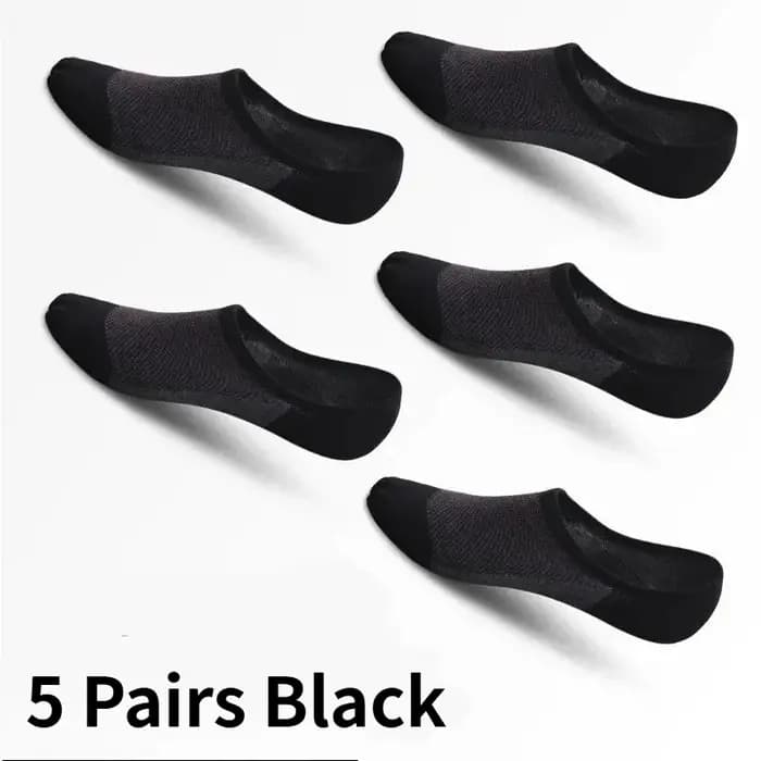 5/10 paires de chaussettes invisibles pour hommes, chaussettes courtes en coton respirant, absorbant la sueur, antidérapantes, en silicone