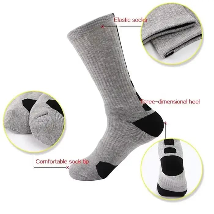 5 paires hommes chaussettes de sport ensemble avec amortissement Terry basket-ball cyclisme course randonnée Tennis