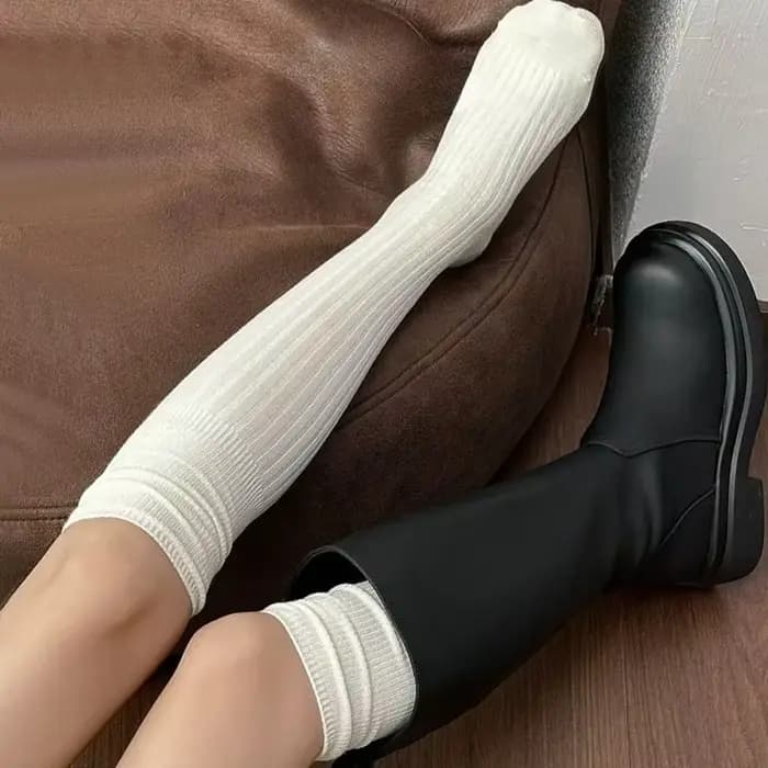 JK – chaussettes hautes aux genoux pour femmes
