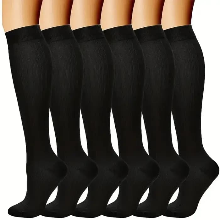 6 paires de chaussettes de Compression de couleur unie