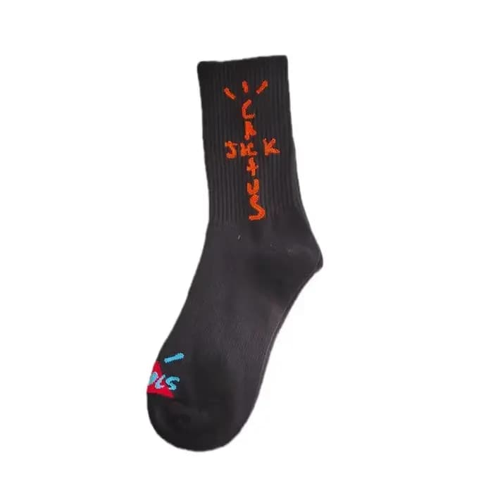 Coffrets cadeaux chaussettes de sport en coton pour hommes modèles de couple confortables et intéressants tendance hip-hop lettre noix de cajou rouge