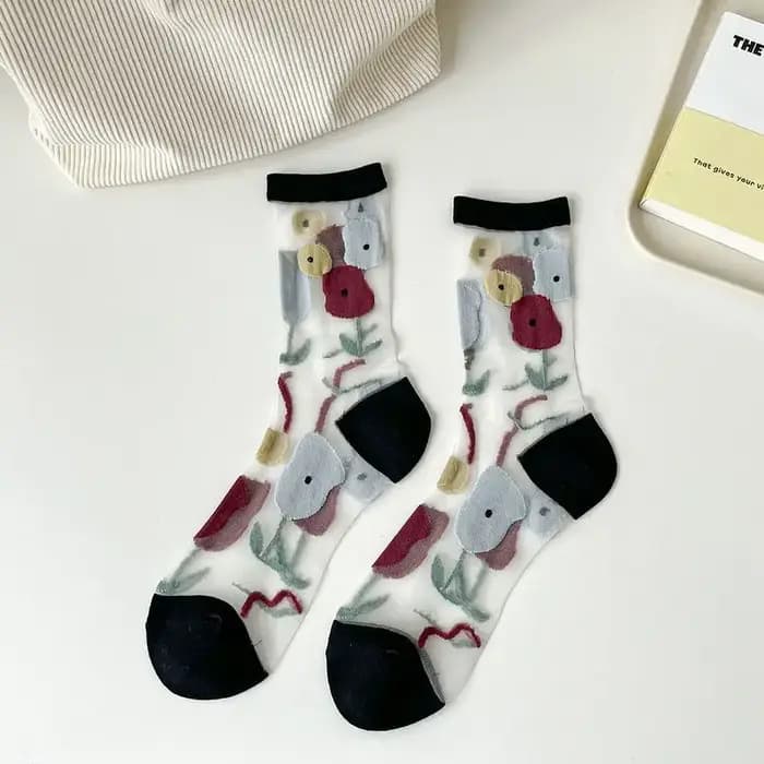 Chaussettes d'été en dentelle transparente pour femmes