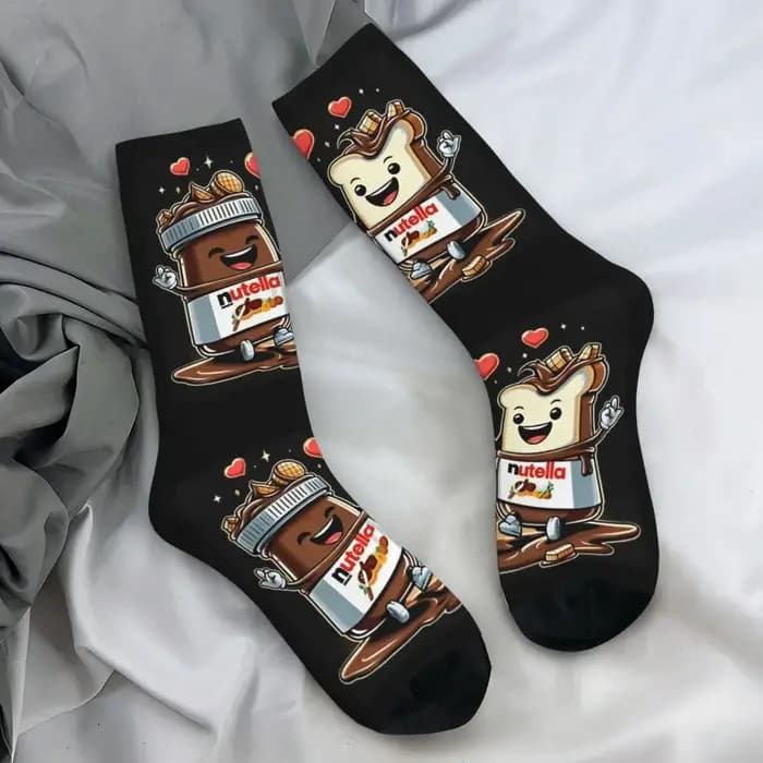 Foods Nutella bas Design Harajuku chaussettes hiver anti-dérapant