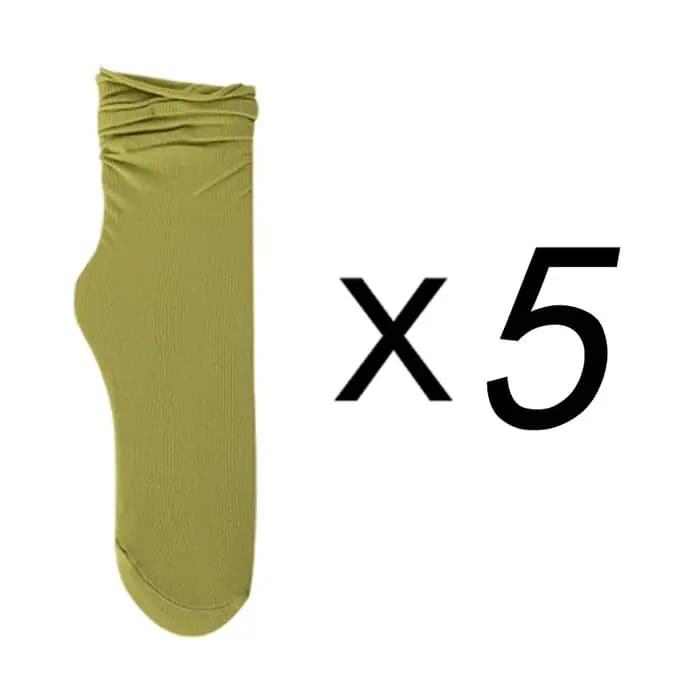  5 paires de chaussettes fines en soie glacée pour femmes