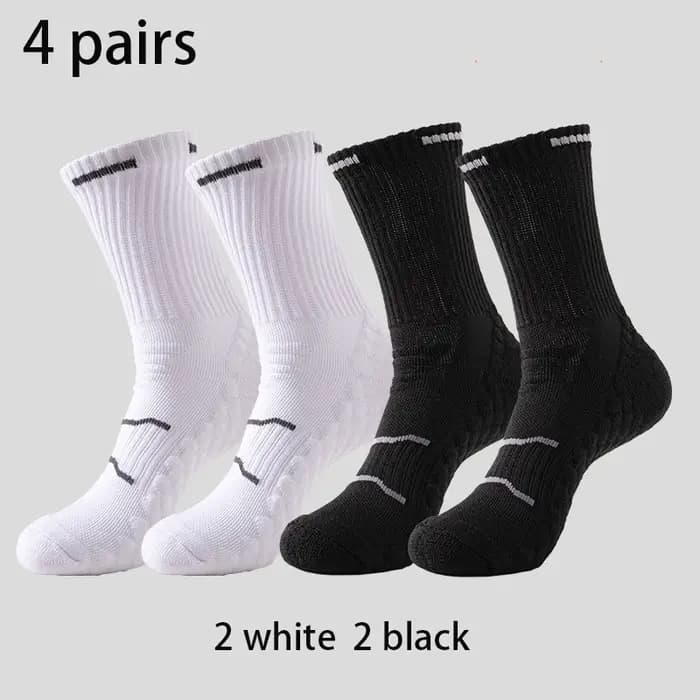 4 paires de chaussettes de sport Pro Performance – respirantes, rembourrées, antidérapantes pour la course et l'entraînement