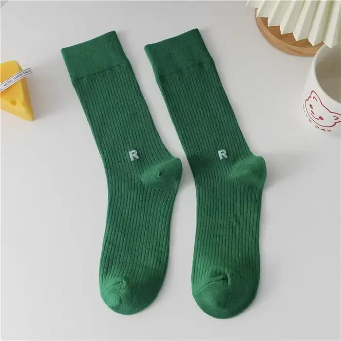 Socks Women Autumn Spring Winter Korea Style Harajuku Street Sport Cotton Stripes Casual Skateboard Mid-tube Sock for Girls Gift
