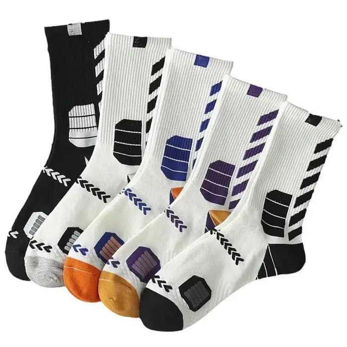 5 paires automne hiver chaussette hommes basket-ball sport Simple haut mi Tube épais mode Ins couleur unie drôle
