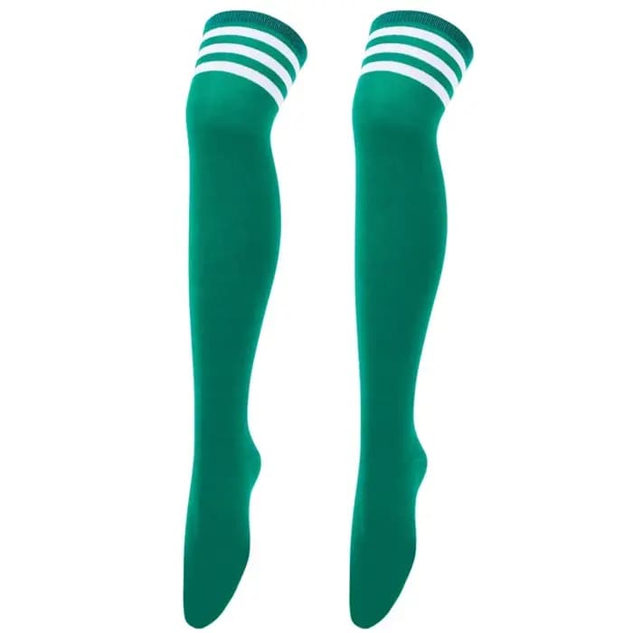 Chaussettes longues rayées noires/blanches pour femmes