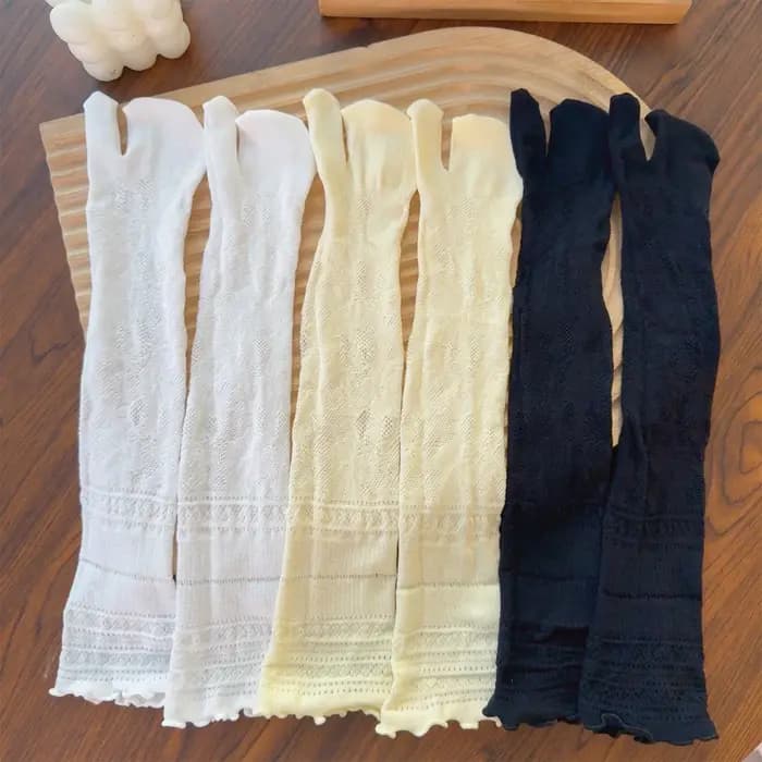 Japonais Sexy dentelle Tabi orteil chaussettes pour femmes été deux orteils