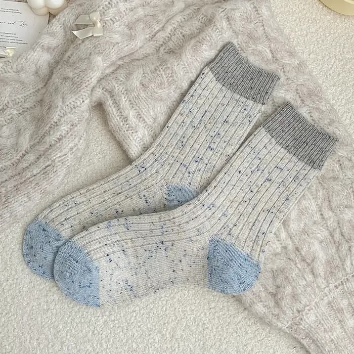 Chaussettes en laine douce pour femmes, optique, rayures, document bonbon, mode coréenne, chaud, nouveauté, doux, décontracté, hiver, automne, nouveau