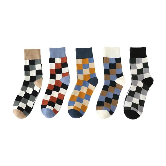 Lot de 5 paires de chaussettes pour hommes en coton peigné