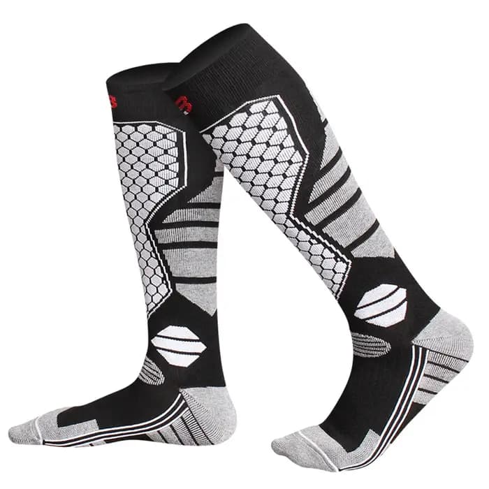Chaussettes de snowboard unisexes pour hommes et femmes, chaussettes hautes jusqu'au genou, chaussettes thermiques d'hiver, chaussettes de sport de plein air, chaussettes de randonnée, chaussettes de