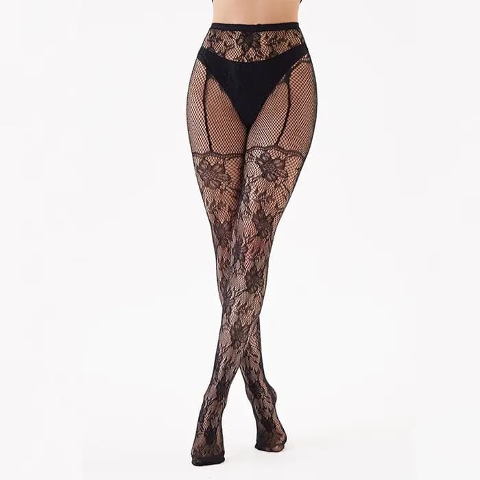 Collants européens pour femmes avec motif Jacquard creux bas de corps